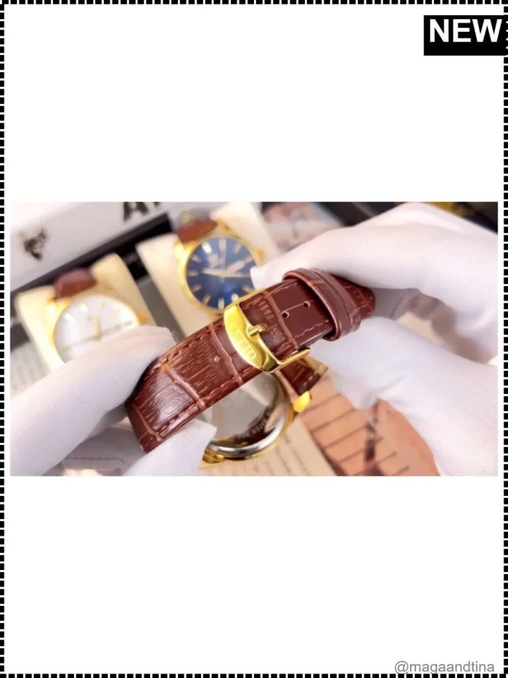 Men's Leather Stainless Steel Watch Day Date Waterproof Luminous Quartz